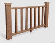 Ограждение из ДПК (Вертикаль) цвет Красное дерево